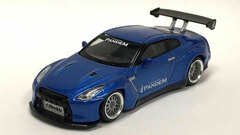 1/64 Pandem Nissan GT-R R35 GT Wing Metallic Blue (Right-hand Steering)