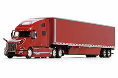 1/64 Volvo VNL760 High Roof Sleeper w/53-feet Trailer & Skirt (Viper Red)