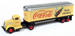1/87 (HO Scale) White WC22 Tractor/Trailer Set Coca Cola Yellow