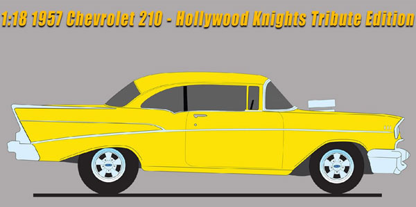 1/18 1957 CHEVROLET 210 - HOLLYWOOD KNIGHTS TRIBUTE EDITION