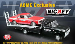 1/64 NICKEY PERFORMANCE - 1967 CHEVROLET C-30 RAMP TRUCK WITH 1967 NICKEY CHEVROLET CAMARO