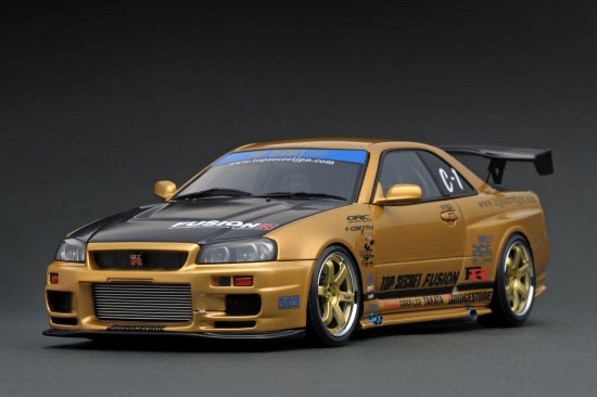 1/18 TOP SECRET GT-R (BNR34) Gold