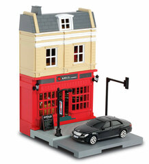 1/64 Diecast Mini Car Diorama Street Steakhouse & Mercedes-Benz E63 AMG Black
