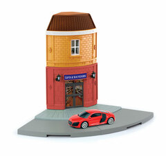1/64 Diecast Mini Car Diorama Street Souvenir Shop (Corner) & Audi R8 V10 Red
