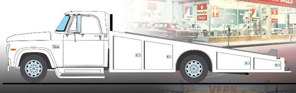 1/18 1970 Dodge D300 Ramp Truck - Gloss White