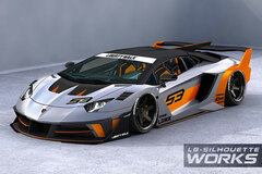 1/64 LB-SILHOUETTE WORKS LBWK 700 GT EVO Pearl Sliver/Orange