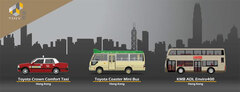 Tiny City Bs6 Hong Kong Taxi, Minibus, KMB Bus 3 Car Set