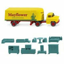 1/87 Chevrolet Box Semi-trailer Mayflower (Moving Service Co.) Turquoise Color Furniture w/Accessory