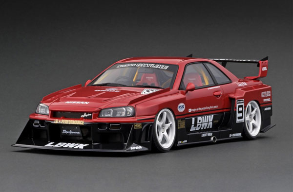 1/18 LB-ER34 Super Silhouette SKYLINE Red/Black #9