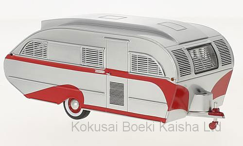 1/43 Aero Flite Falcon Camping Trailer 1947 Silver/Red