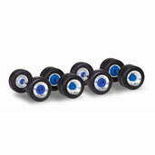 1/87 Truck Wheels (Set of 12) (Double Tire) Chrome/ Blue