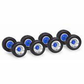 1/87 Truck Wheels (Set of 12) Chrome/ Blue