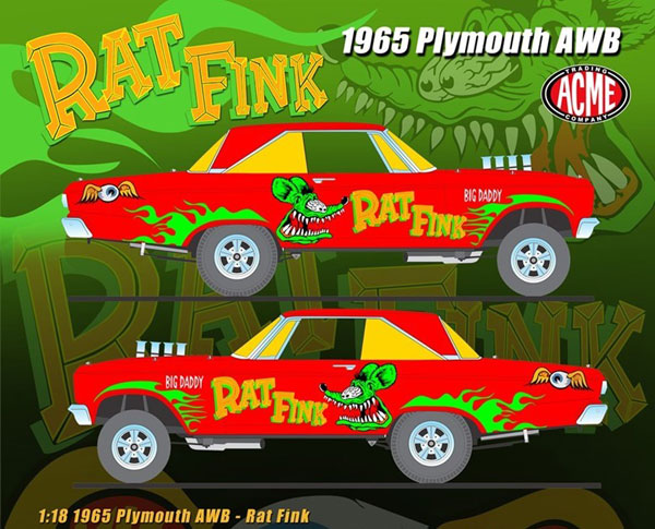 1/18 1965 Plymouth AWB - Rat Fink
