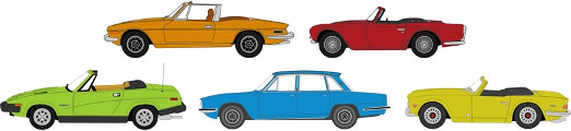 1/76 Triumph 5 Car Set