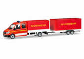 1/87 MAN TGE Double Cabin Canvas Trailer Fire-fighting Vehicle