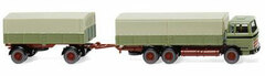 1/87 Mercedes-Benz Flatbed Truck & Trailer reed Green