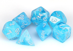 20566 Mini Polyhedral 7-Die Set: Luminary - Sky/Silver