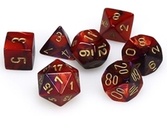 Mini Polyhedral 7-Die Set: Gemini - Purple-Red/Gold (CHX20626)