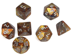 Chessex Mini Dice Set of 7: Lustrous - Gold/Silver - CHX20493