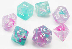 Chessex Mini Dice Set of 7: Nebula - Wisteria/White - CHX20545