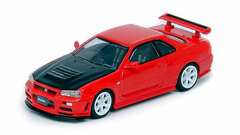 1/64 Nissan Skyline GT-R R34 R-TUNE Active Red w/Carbon Bonnet
