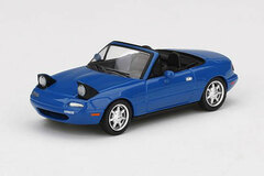 1/64 Mazda Miata MX-5 (NA) Marina Blue, Headlights Up (Left-hand Steering)