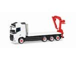 1/87 Mini Kit Volvo FH Gl.4 axle Flat Truck w/Loading Crane White