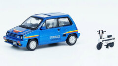1/64 Honda City Turbo II Blue w/White Motocompo