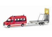 1/87 VW Crafter Bus HD with safety traffic trailer 