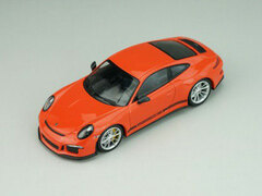 1/43 Porsche 911R 2016 Lava Orange Black Side Decal, Black Writing, Metl Gray Wheels, Carbon Mirrors