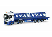 1/87 MAN TGX XLX Euro 6c Flat Trailer LR 1600/2 w/2 Tower Parts 
