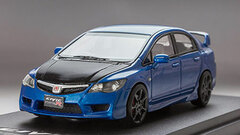 1/43 Honda Civic Type R (FD2) Carbon Bonnet Custom Color Version Vivd Blue Pearl