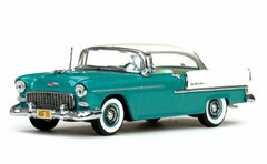 Vitesse Model Car 1/43 1955 Chevrolet Bel Air Hardtop (Ivory/ Regal Turquoise)
