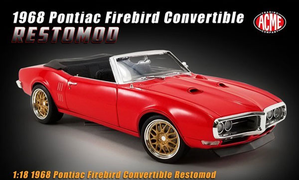 1/18 1968 Pontiac Firebird Convertible Restomod - Candy Red