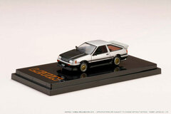 1/64 Toyota Corolla Levin AE86 3 Door Custom Version /Carbon Bonnet Silver / Black 2 Tones
