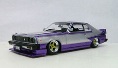 DISM Diecast Minicar 1/43 - KHGC211 Skyline HT 2000 GT-E-S Early Version Custom Style (PURPLE/SILVER)
