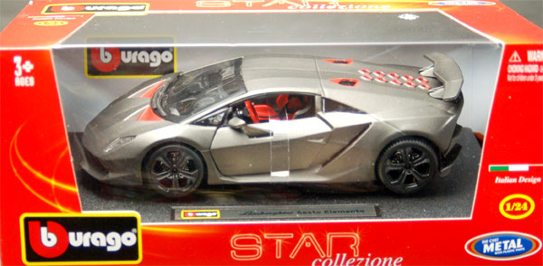 Bburago 1/24 Lamborghini Sesto Elemento Metallic Gray