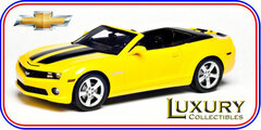 LUXURY Resin Model Car 1/43 Chevrolet Camaro Convertible 2011 (Yellow/ Black)