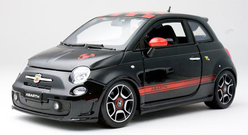 Bburago Mini Car 1/18 Abarth 500 (2008) Black