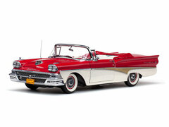 Sunstar Model Car 1/18 1958 Ford Fairlane Open Convertible (Red/ White)
