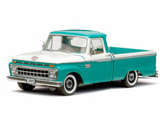 Sunstar Model Car 1/18 Blue Green & White 1965 Ford Pickup F-100 Custom Cab