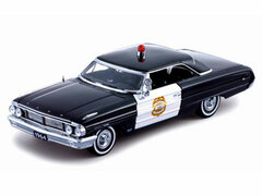 Sunstar Model Car 1/18 1964 Ford Galaxie 500 MINNEAPOLIS Patrol Car (Black/ White)