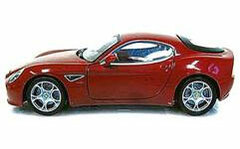 Cararama Diecast Complete Model 1/43 Alpha Romeo 8C Dark Red