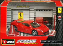 Bburago Mini Car 1/43 Ferrarri 458 Italy (Red)