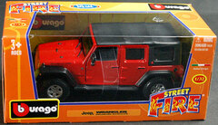 Bburago Mini Car 1/32 Jeep Wrangler Unlimited Rubicon (Red)