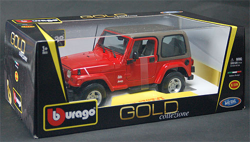 Bburago Mini Car 1/18 Jeep Wrangler Sahara (Red)