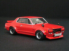 Complete Model Car 1/43 Nissan Skyline 2000 GT-R(KPGC10) Private Racing Version Red