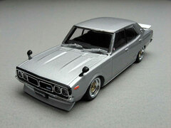 1/43 Diecast Mini Car GC110 Skyline (Yonmeri) 2000GT Early Version Custom Style (Silver)