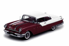 Sunstar Model Car 1/18 1955 Pontiac Star Chief Convertible (White/ Persian Maroon)