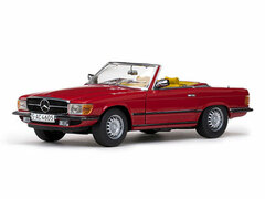 Sunstar Model Car 1/18 1977 Mercedes Benz 350 SL Open Convertible (Red)